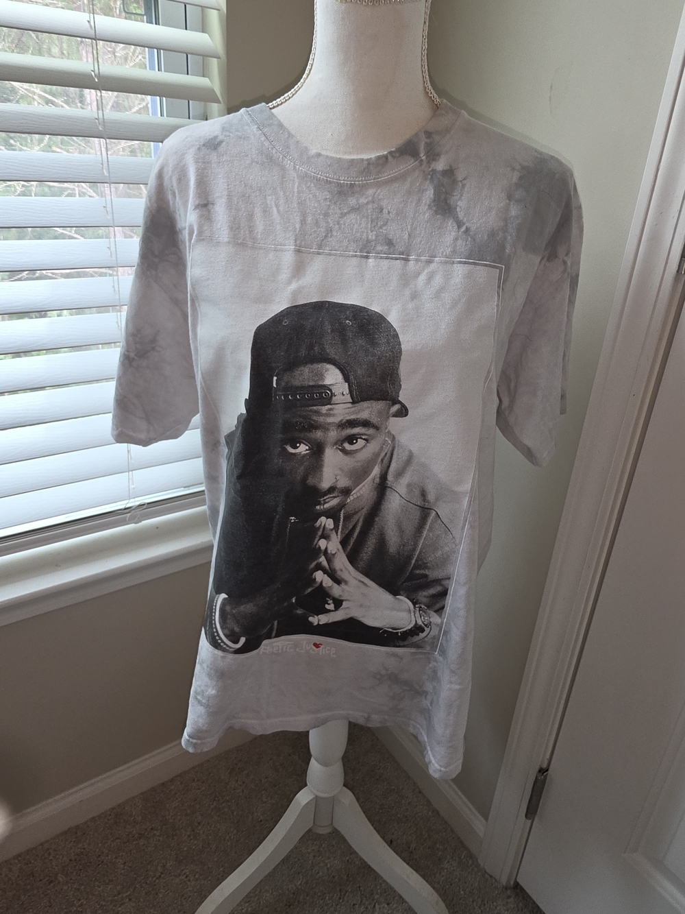 Chemistry Gray Tie-Dye Graphic Tupac Tee